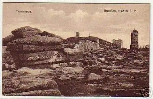 08760 Ak Brocken im Harz Teufelskanzel um 1930