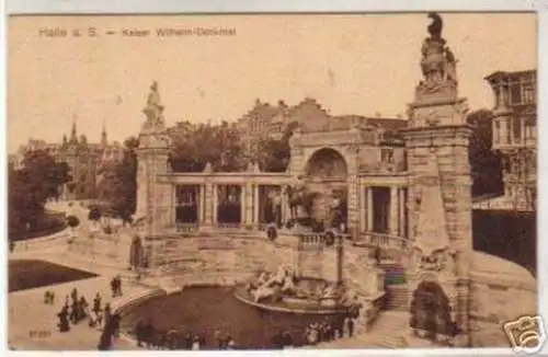 04013 Ak Halle a.S. Kaiser Wilhelm Denkmal 1912