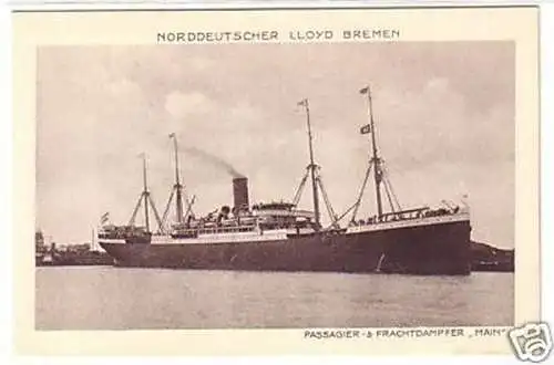 23074 Ak Passagierdampfer "Main" um 1920