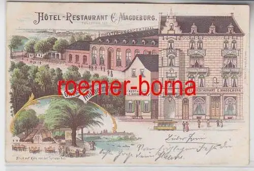 74740 Ak Lithografie Gruss aus Mülheim / Rhein Hotel-Restaurant C. Magdeburg 190