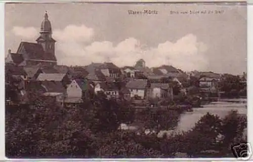 04000 Ak Waren Müritz Blick vom Stüde auf die Stadt