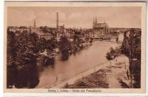 41049 Ak Görlitz in Schl. Neiße mit Peterskirche 1918