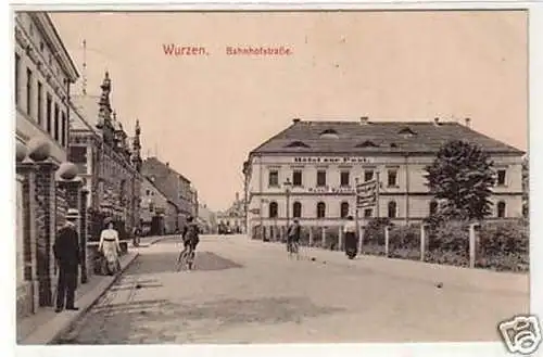 22092 Ak Wurzen Bahnhofstraße Hotel zur Post 1911