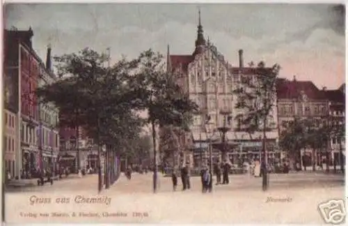 17737 Ak Gruß aus Chemnitz Neumarkt 1903