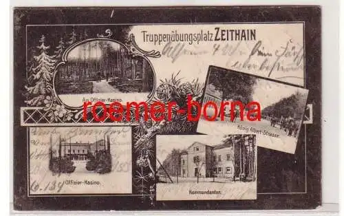 80171 Mehrbild Ak Truppenübungsplatz Zeithain Kommandantur usw. 1907