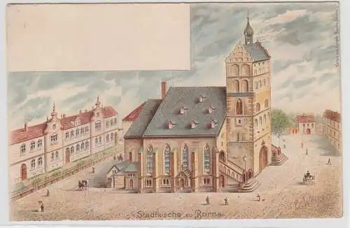 67033 Künstler Ak Stadtkirche zu Borna um 1900