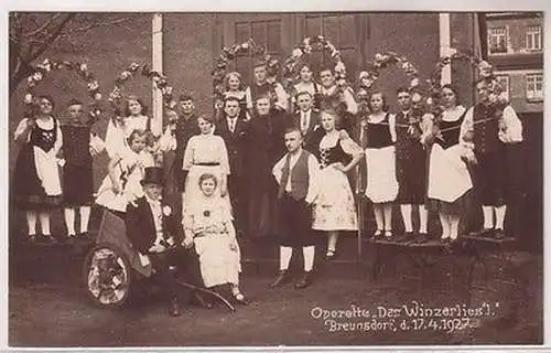 67395 Foto Ak Breunsdorf bei Borna Operette "Das Winzerlies´l" 1927