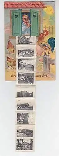 63079 Leporello Ak Gruß aus der Lausche mit 10 Ortsansichten um 1930