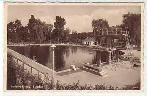 36474 Ak Stollberg im Erzgebirge Stadtbad 1940