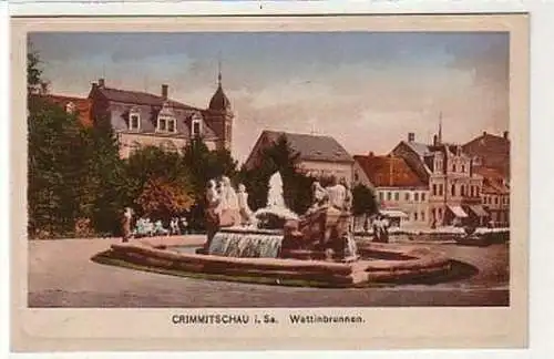 36168 Ak Crimmitschau in Sa. Wettinbrunnen um 1910