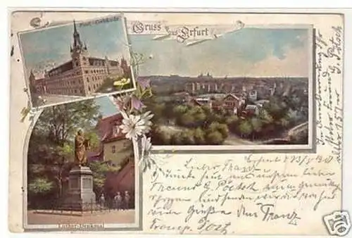 23052 Mehrbild Ak Gruss aus Erfurt Post usw. 1901