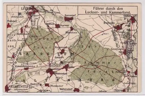 86605 Landkarten Ak Führer durch den Luckaer- & Kammerforst um 1920