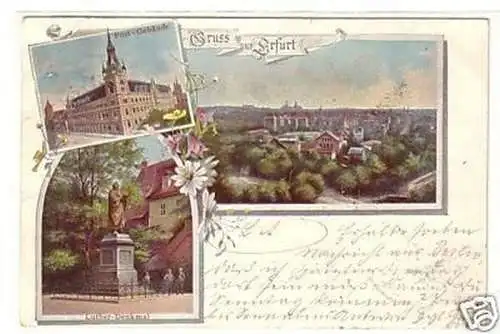 23053 Mehrbild Ak Gruss aus Erfurt Post usw. 1901