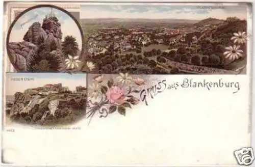 24500 Ak Lithografie Gruss aus Blankenburg um 1900