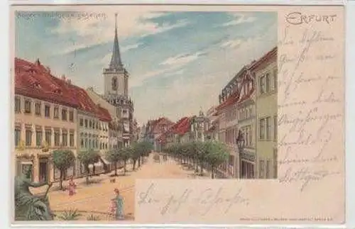 49895 Ak Litho Erfurt Anger vom Brunnen aus gesehen 1906