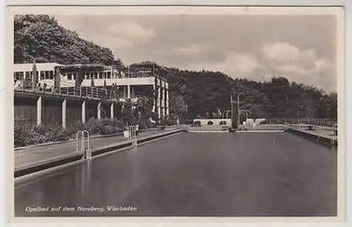 43524 Ak Wiesbaden Opelbad auf dem Neroberg 1937