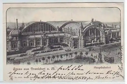 01225 Ak Gruß aus Frankfurt am Main Hauptbahnhof 1901