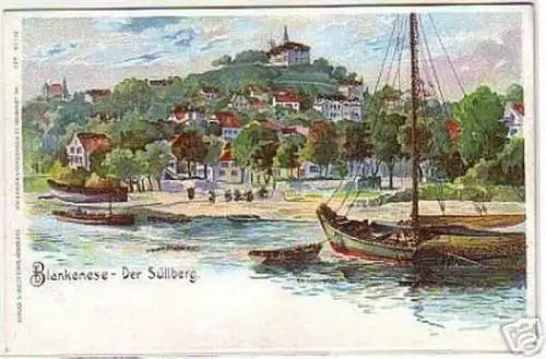 09984 Ak Lithographie Blankenese Der Süllberg um 1900