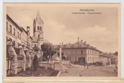 19123 Ak Helmbrechts Luitpoldstraße und Blick auf Kriegerdenkmal 1930