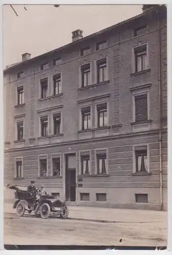 21456 Feldpost AK Rosenheim? Haus Frontansicht davor Automobil 1914