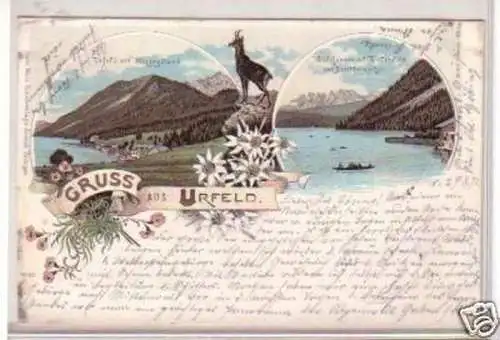 34542 Ak Lithographie Gruss aus Urfeld 1897