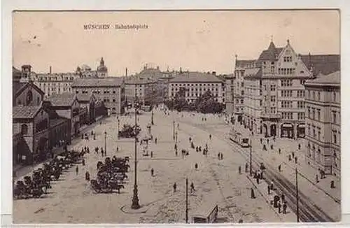 58035 Feldpost Ak München Bahnhofsplatz 1916