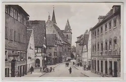 55393 Ak Ansbach Straßenansicht mit Kohlenhandlung und anderen Geschäften 1934