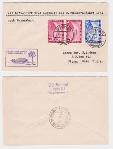 79509 Zeppelinpost Luftschiff Graf Zeppelin 2. Südamerikafahrt 1931 Pernambuco