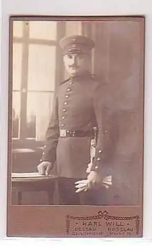 29114 Foto Soldat mit Säbel Dessau Rosslau um 1910