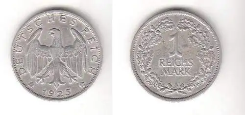 1 Mark Silbermünze Weimarer Republik 1925 A Jäger 319 (112652)