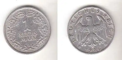 1 Mark Silbermünze Weimarer Republik 1926 A Jäger 319 (112968)