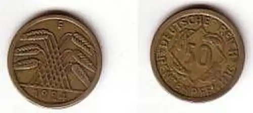 50 Rentenpfennig Münze Weimarer Republik 1924 E