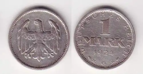 1 Mark Silber Münze Weimarer Republik 1924 G