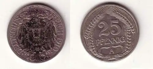 25 Pfennig Nickel Münze Deutsches Reich 1910 A Jäger 18 (106123)