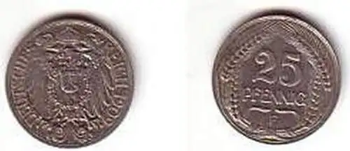 25 Pfennig Nickel Münze 1909 F Jäger 18