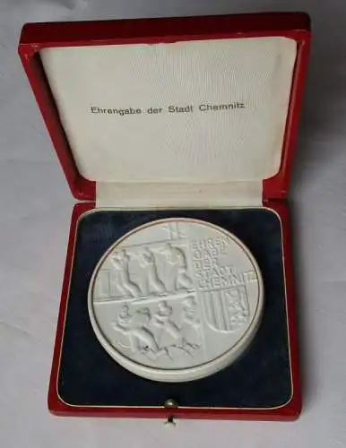 Porzellan Medaille Ehrengabe der Stadt Chemnitz - Alle Kraft dem Aufbau (134837)