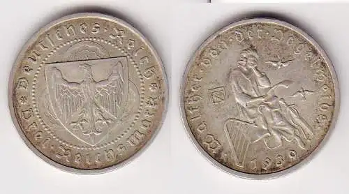 Silber Münze 3 Mark Walter von der Vogelweide 1930 A (102751)