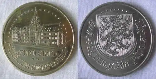 DDR Medaille Rudolstadt Hotel zum roten Löwen um 1980 (100080)