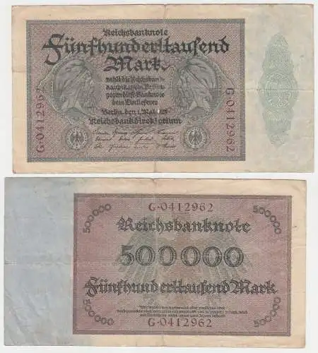 500000 Mark Banknote Inflation 1.5.1923 Rosenberg Nr.87a (111217)