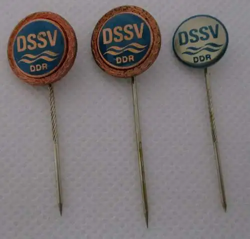 3x DDR Ehrennadel Deutscher Schwimm-Sport-Verband (DSSV) Silber + Bronze(134303)