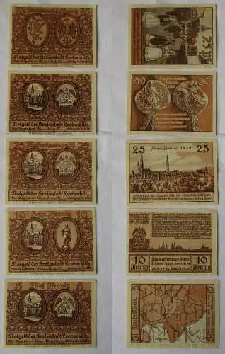 5 bis 75 Pfennig Banknoten Notgeld Stadt Leobschütz ohne Datum (129335)