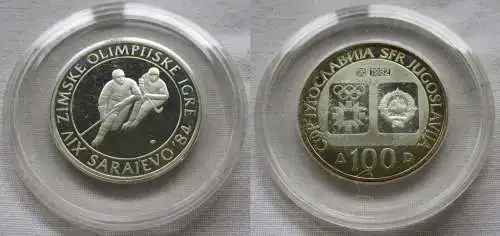 100 Dinar Silber Münze Jugoslawien Olympiade Sarajewo 1984 (156775)