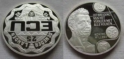 25 ECU Silber Münze Niederlande König Wilhelm I. 1992 PP (155909)