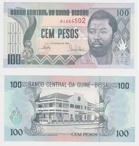 100 Peso Banknote Guinea-Bissau Guiné-Bissau 1990 bankfrisch UNC P11 (153984)