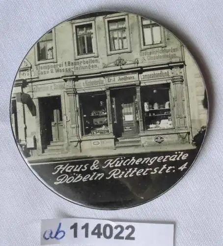 seltener Reklame Handspiegel Döbeln Haus & Küchengeräte Ritterstraße (114022)