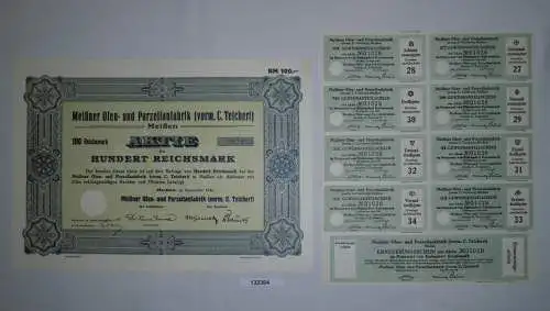 100 RM Aktie Meißner Ofen- und Porzellanfabrik (vorm.C.Teichert) 1934 (132364)