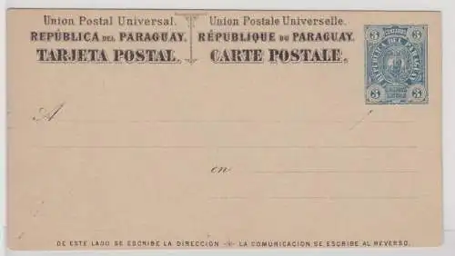 89013 seltene Ganzsachen Karte von Paraguay 3 Centavos um 1900