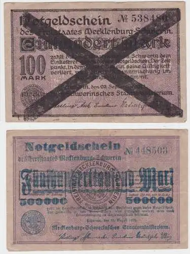 500000 Mark Banknote Freistaat Mecklenburg Schwerin 10.8.1923 (141667)