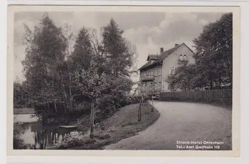 99187 AK Strand-Hotel Ottenhain - Straßenansicht mit Teich