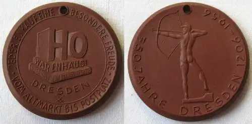 seltene DDR Porzellan Medaille Dresden HO Warenhaus 750 Jahrfeier 1956 (149382)